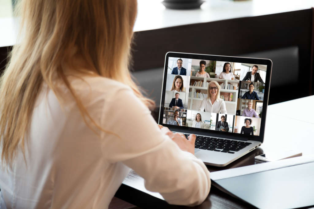 Woman on a video conference call